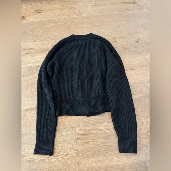 Universal Thread Black Ribbed Button-Up Women’s Cardigan - Picture 5 of 5